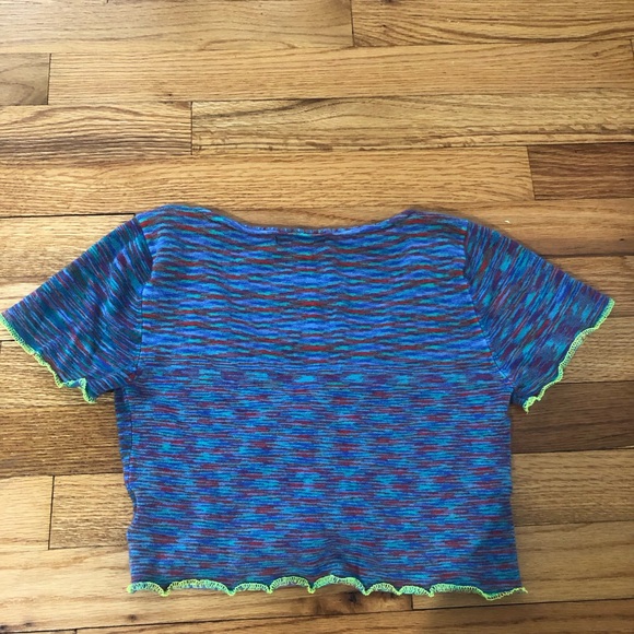 Urban Outfitters Teal Blue Y2K Knit Cropped Top - Picture 6 of 6